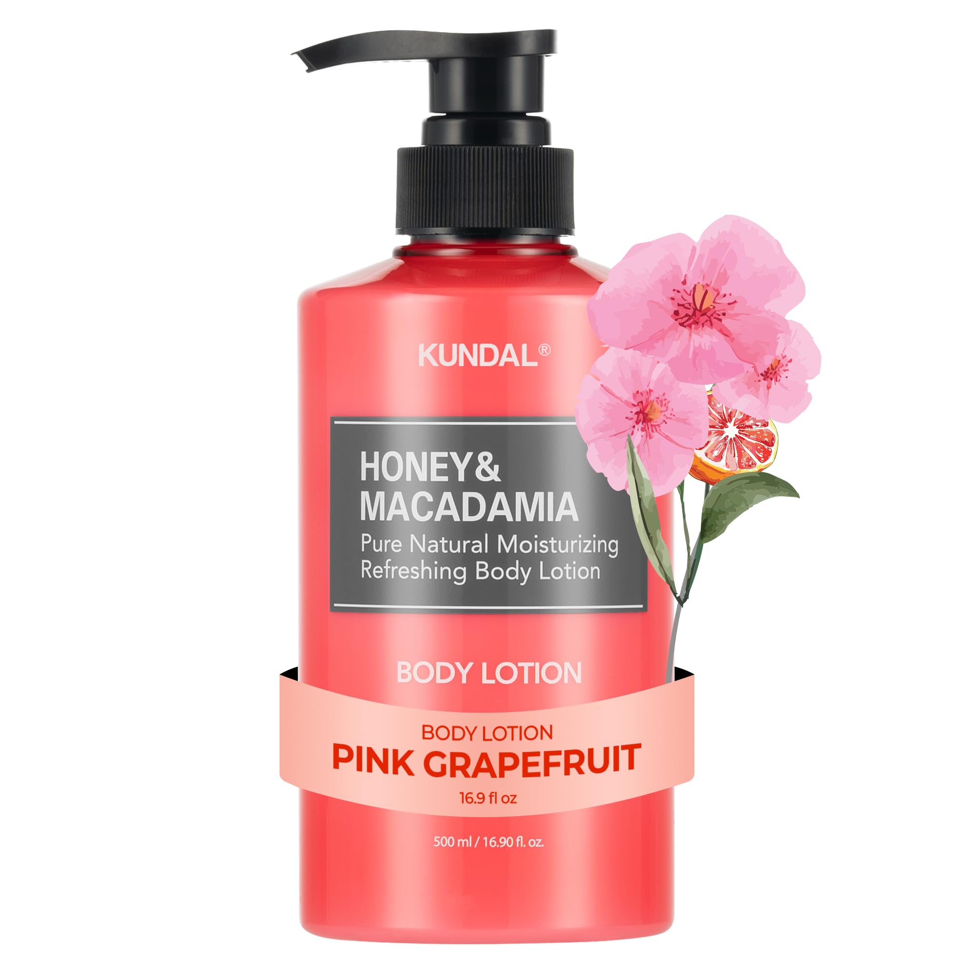 KUNDAL, Nemlendirici ve Besleyici Vücut Losyonu KUNDAL Honey & Macadamia Pure Body Lotion (Pink Grapefruit)