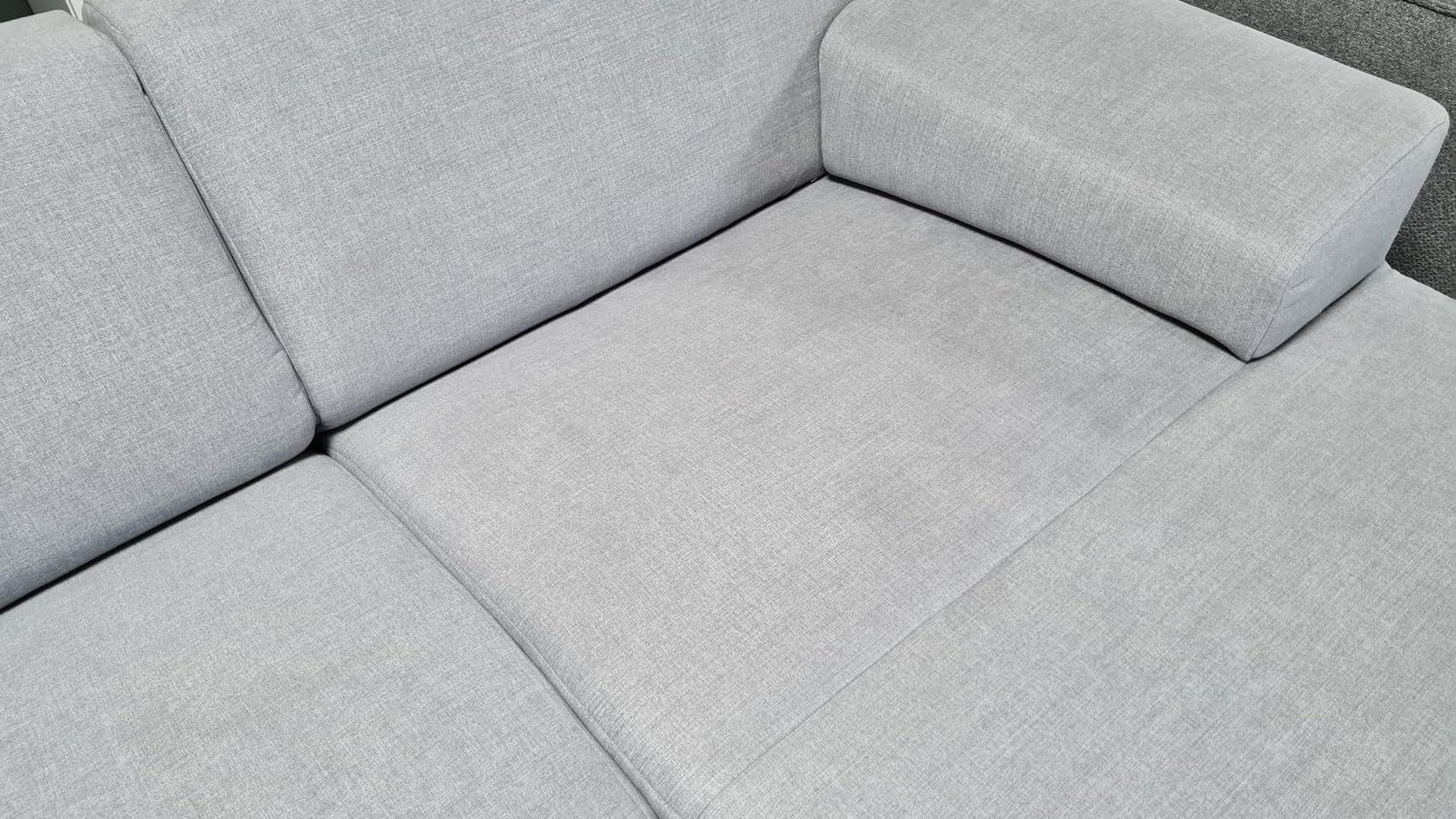 Ecksofa Rolf Benz Freistil 180 Ottomane rechts Stoff grau 260 cm