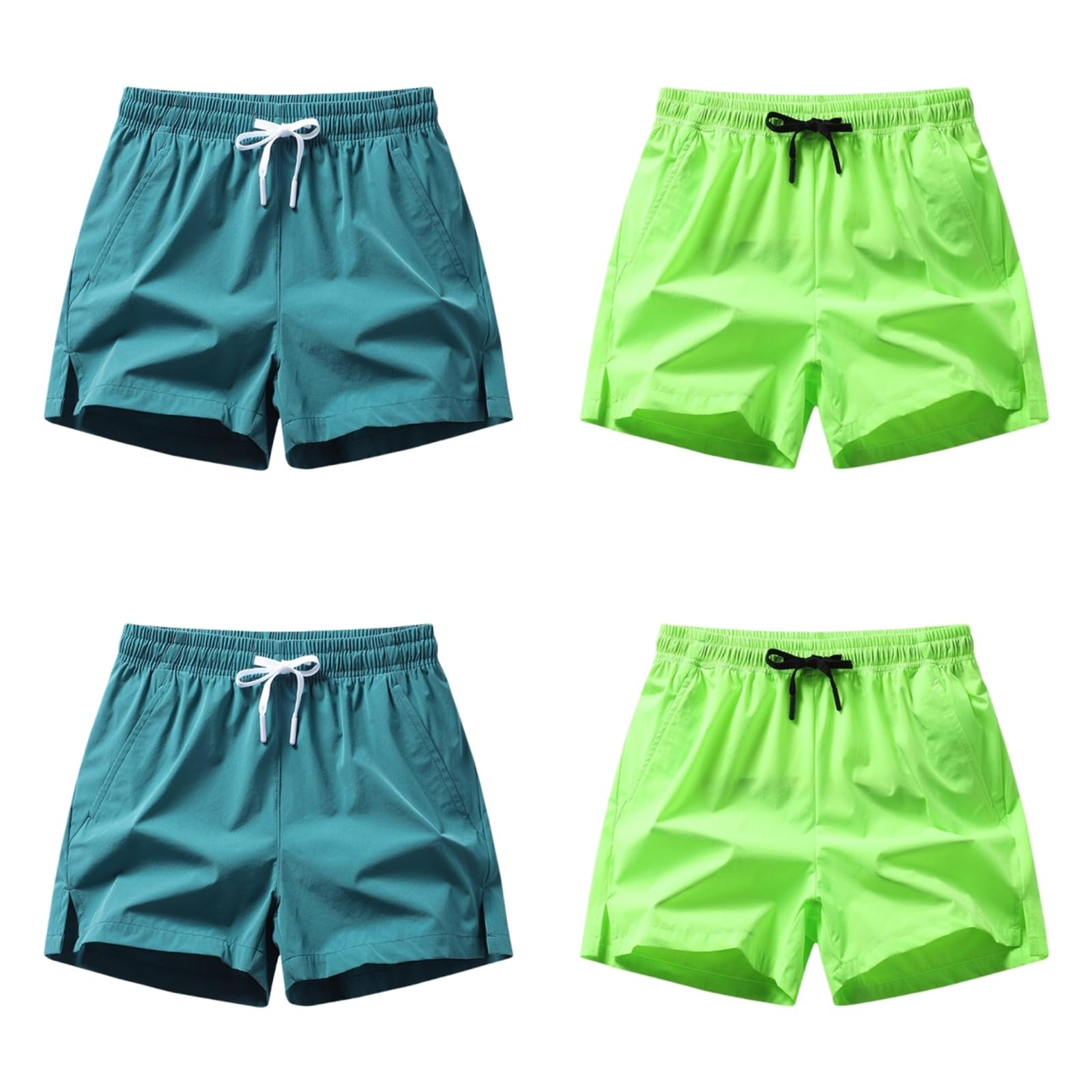 Męskie spodenki do biegania 13 cm szybkoschnące oddychające z kieszenią, męskie spodenki sportowe ze sznurkiem na co dzień z elastyczną talią z wkładką, 4 szt., M, 4XL