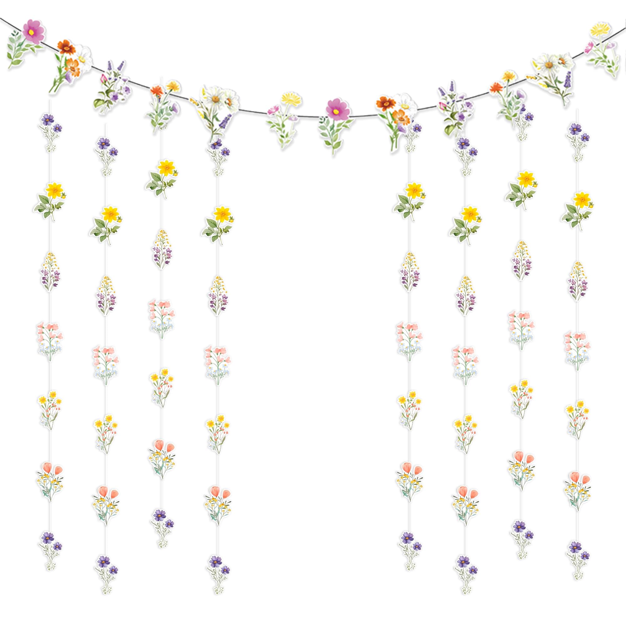 Wildflower Banner Decorations Bridal Shower Decorations Backdrop for Floral Spring Engagement Wedding Bachelorette Party Decor Supplies Photo Booth Props