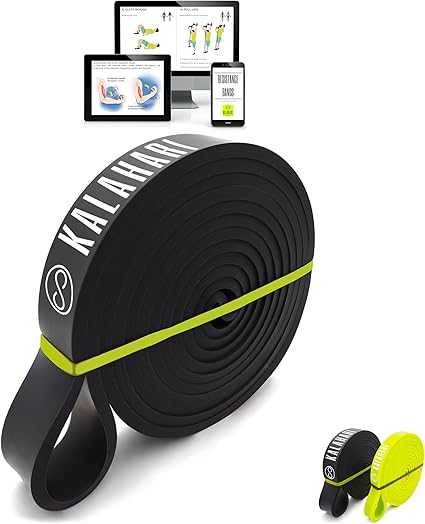 KALAHARI Bande Elastiche SET più Ebook esercizi in Italiano – Elastici fitness per allenamento Forza, Stretching, Palestra, Pilates, Yoga - Fascia elastica, Resistance Bands per Trazioni alla sbarra