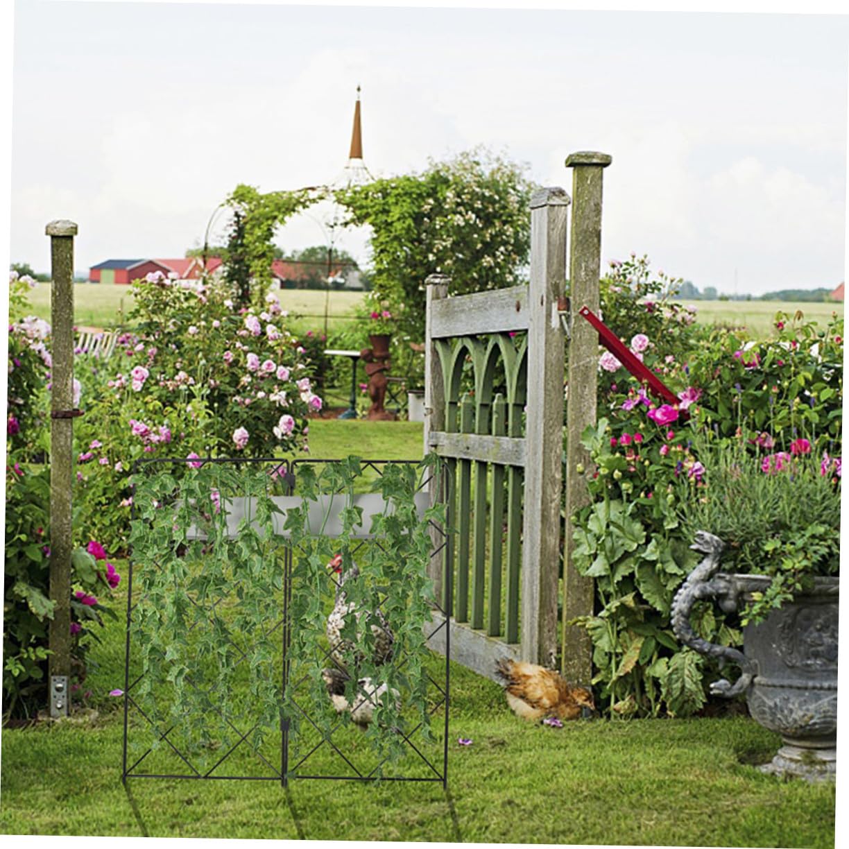 Levemolo 2 pièces Support de Plantes Grimpantes Jardin Pliable Robuste pour Framboises et Fleurs Treillis Décoratif Multifonction pour Pot et Extérieur Piquets Jardin Faciles à Installer