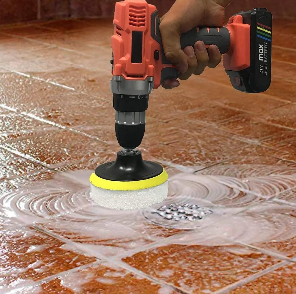 20 Pcs 4 Inch Power Scrubber Pads Set Drill Scouring Cleaning Pads for Kitchen, Bathroom, Auto, Carpet, Sanding, Car Headlight