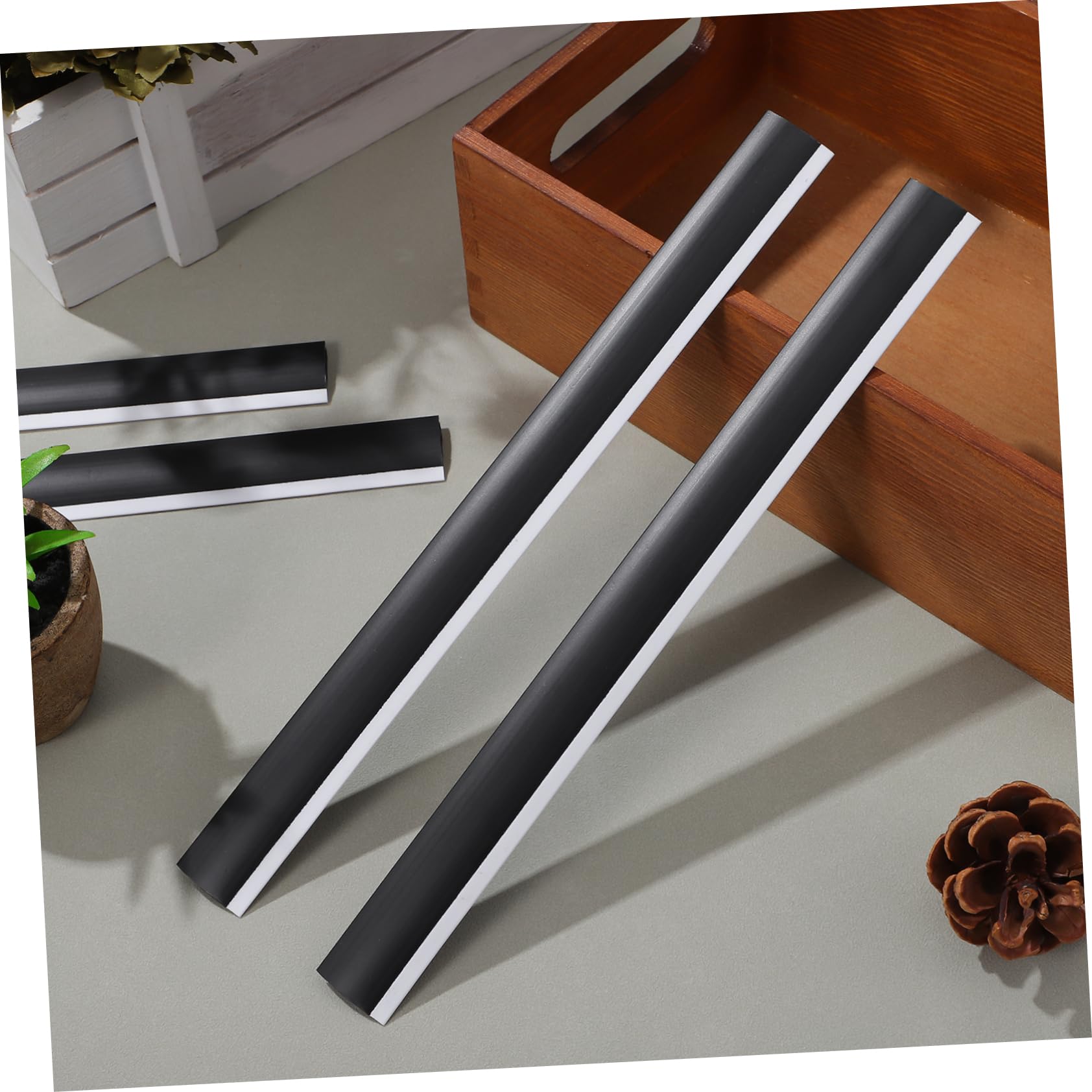 UKCOCO 4 Tiras de Goma Negro para Recogedor de Basura Borde Flexible, Accesorios Duraderos para Evitar Desgaste y Deslizamiento en Pala y Fregona