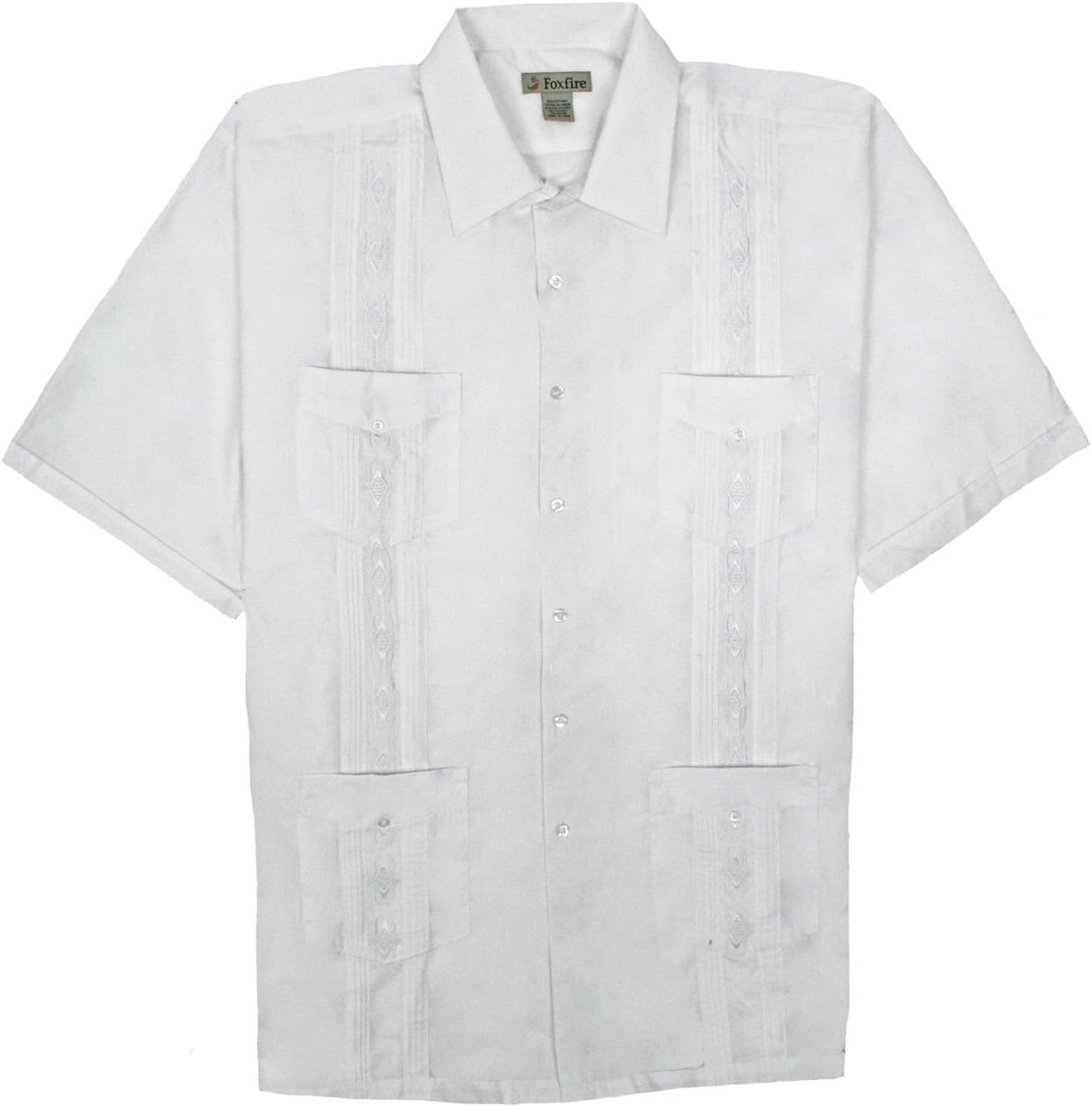 FOXFIRE Sportswear Men's White Guayabera Shirt Size 4X-Tall
