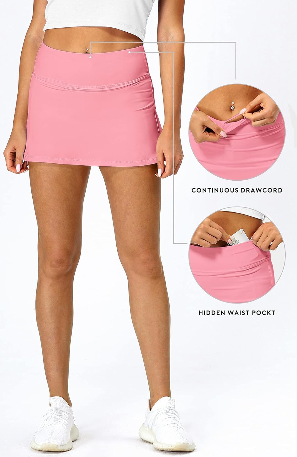 icyzone Athletic Tennis Skirts for Women with Pockets Shorts, Workout Running Golf Skorts - Image 5