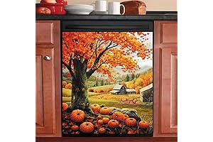Autumn Tree Fall Pumpkin Dishwasher Magnet Cover