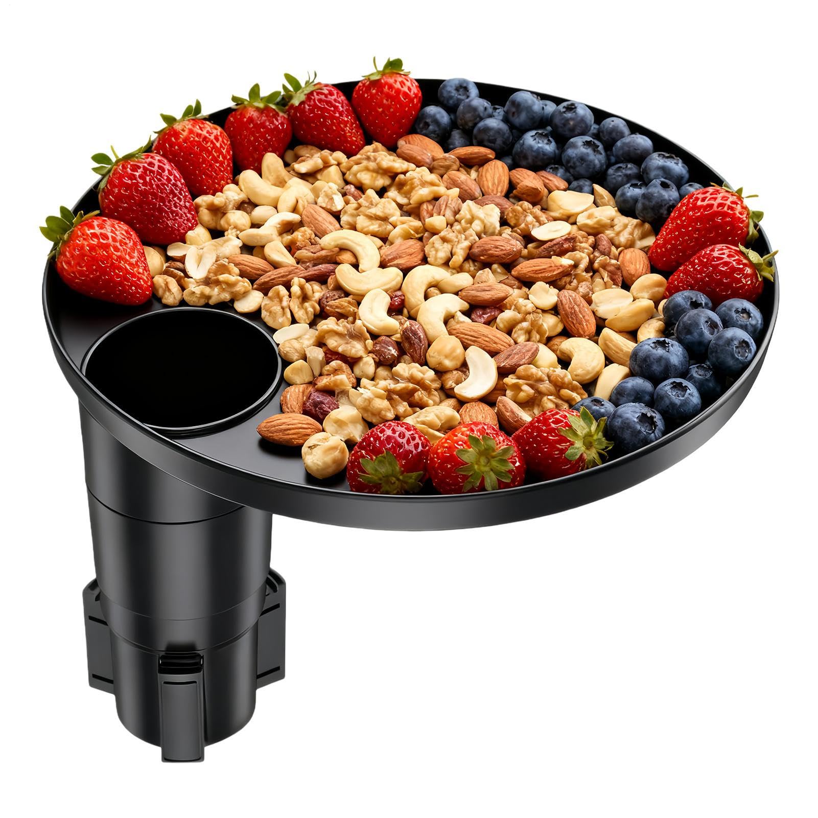 Vassoio portabevande per auto, espandibile a 360 gradi, per viaggi su strada, snack, bevande, per , SUV, camion, berlina, mangiare, lavoro, viaggi su strada, lunghi spostamenti in auto