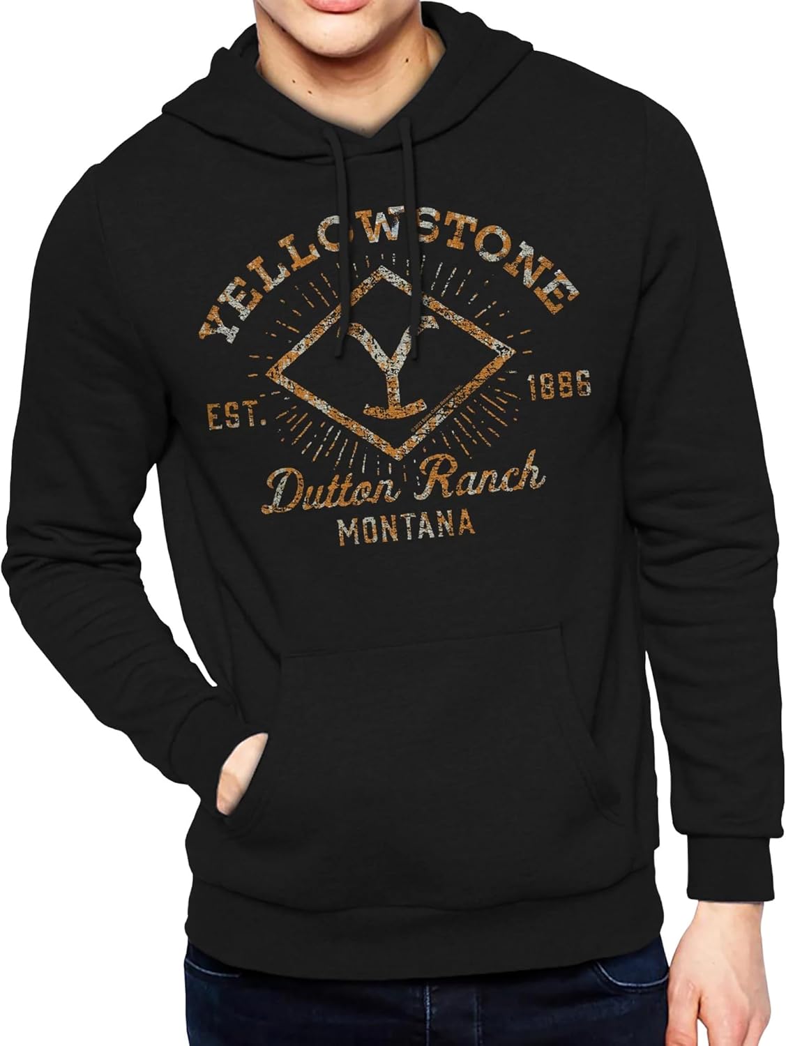 Mad Engine Yellowstone Men's Dutton Ranch Montana Y Brand Graphic Print Adult Pullover Hoodie
