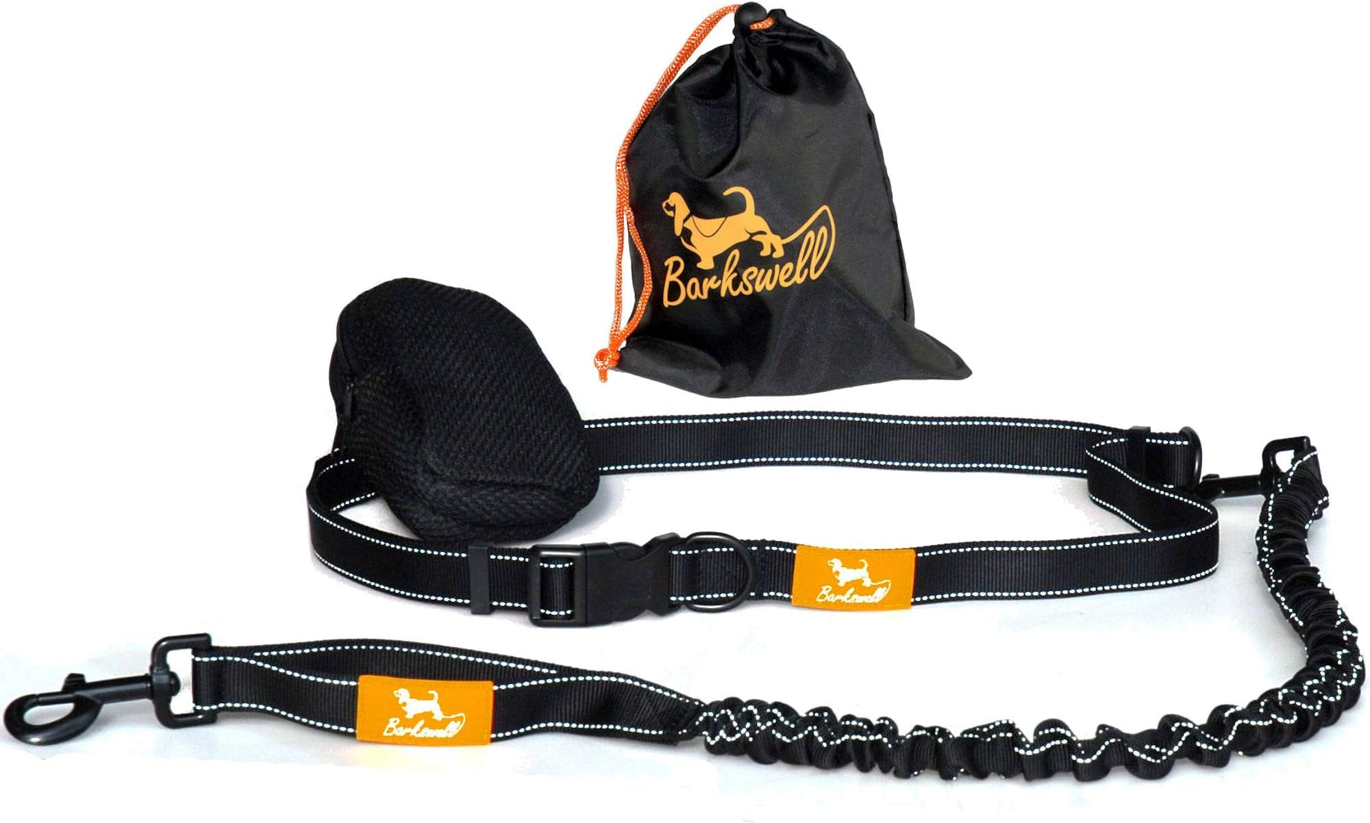 Barkswell Hands Free Dog Lead - Running Lead with Waist Belt and Bungee Cord