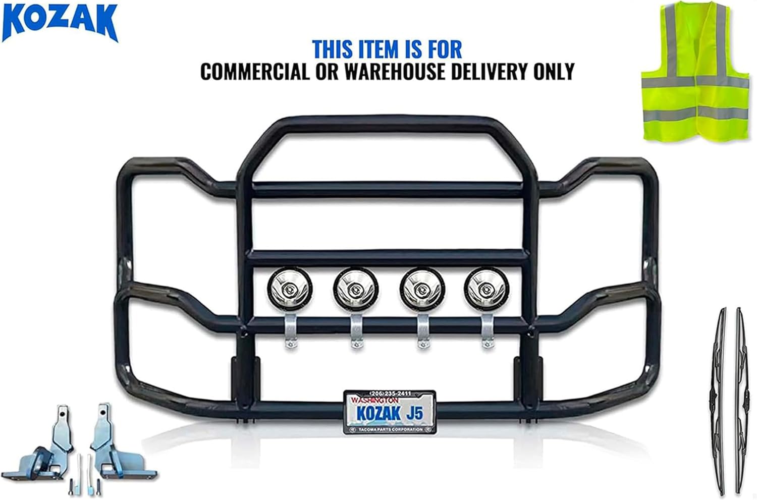 Front Grille Deer Bumper Guard Large for Semi Truck Compatible with Volvo VNL 2018-2025 (92"x40")