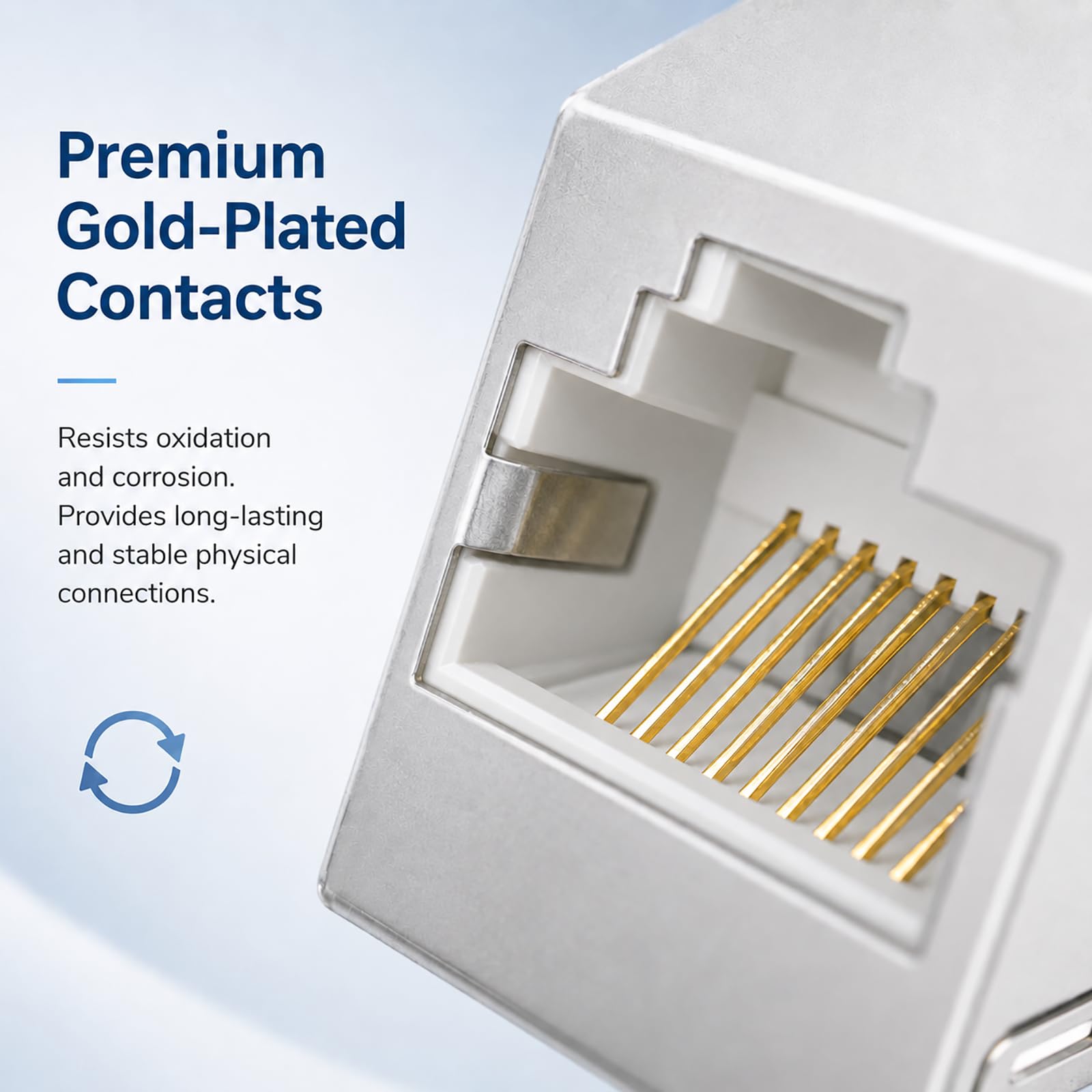 5er RJ45 Kupplung Adapter, Lan Kabel Verlängerung Cat6 Kupplung Ethernet Patchkabel Verlängerung Metall Buchse Goldkontakte geschirmt kompatibel mit Router Switch PC TV PS4 Modem Netzwerk