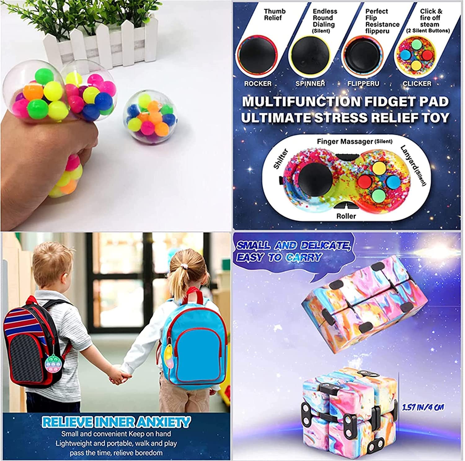 Buy 50Pcs Fidget Toys, Fidget Packs Fidget Toy Set, Ice Cream Hamburg