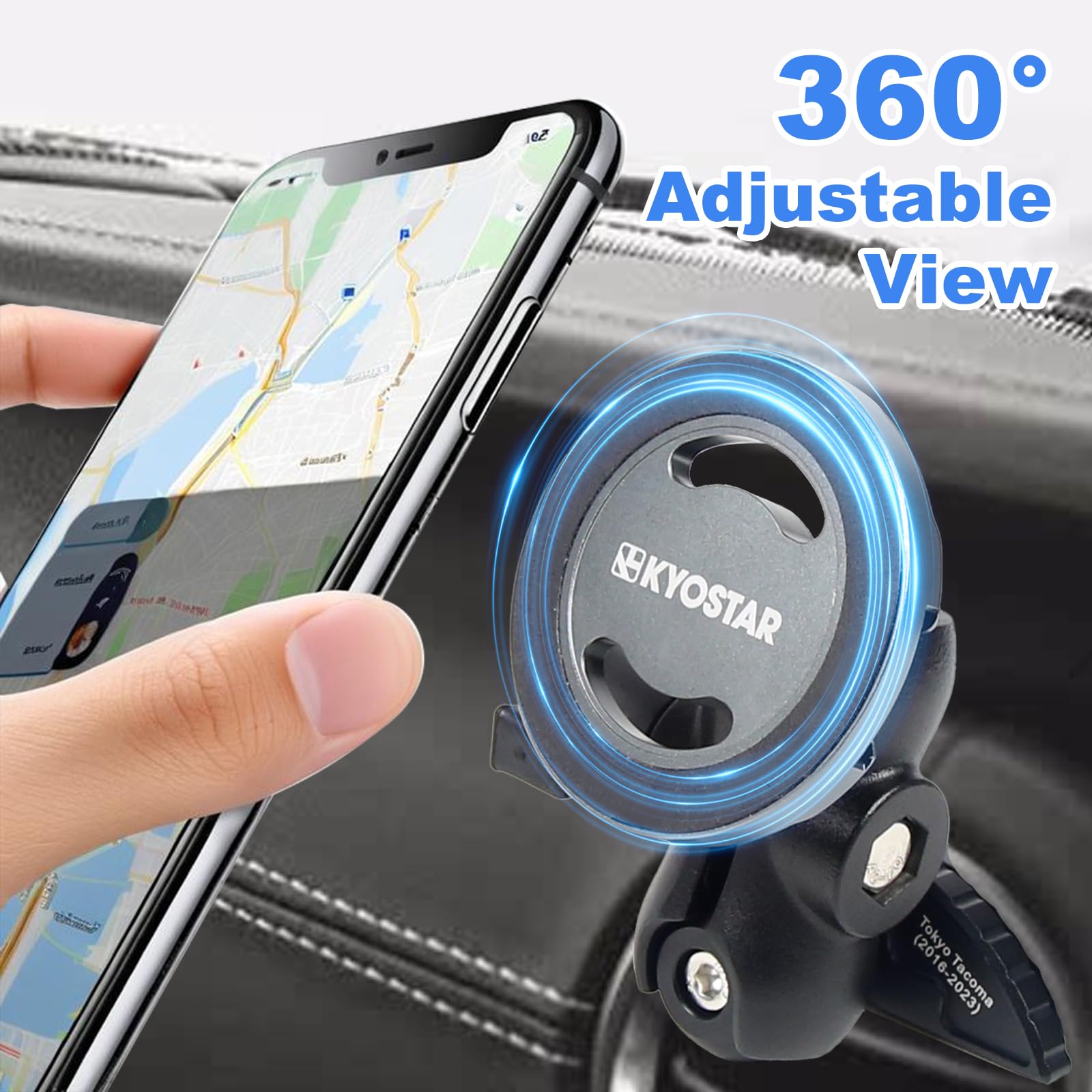 Kyostar Supporto magnetico per telefono per Jeep Wrangler JL 2018-2023, supporto per bocchetta di ventilazione auto, regolabile a 360°, forte aspirazione per tutti gli smartphone