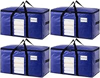 Vista 12 de TAILI - Bolsas de mudanza extra grandes, paquete de 4 bolsas negras resistentes para almacenamiento con ventana visible, asas envolventes