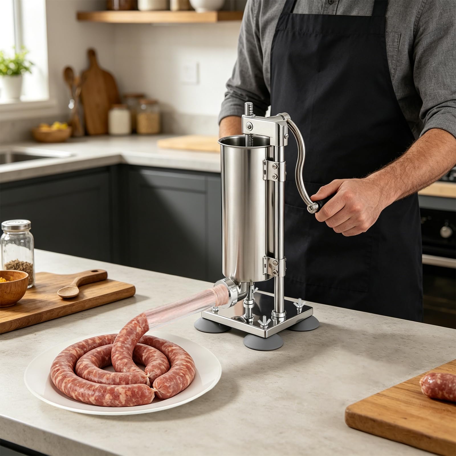 Machine à saucisses verticale en acier inoxydable 3 l