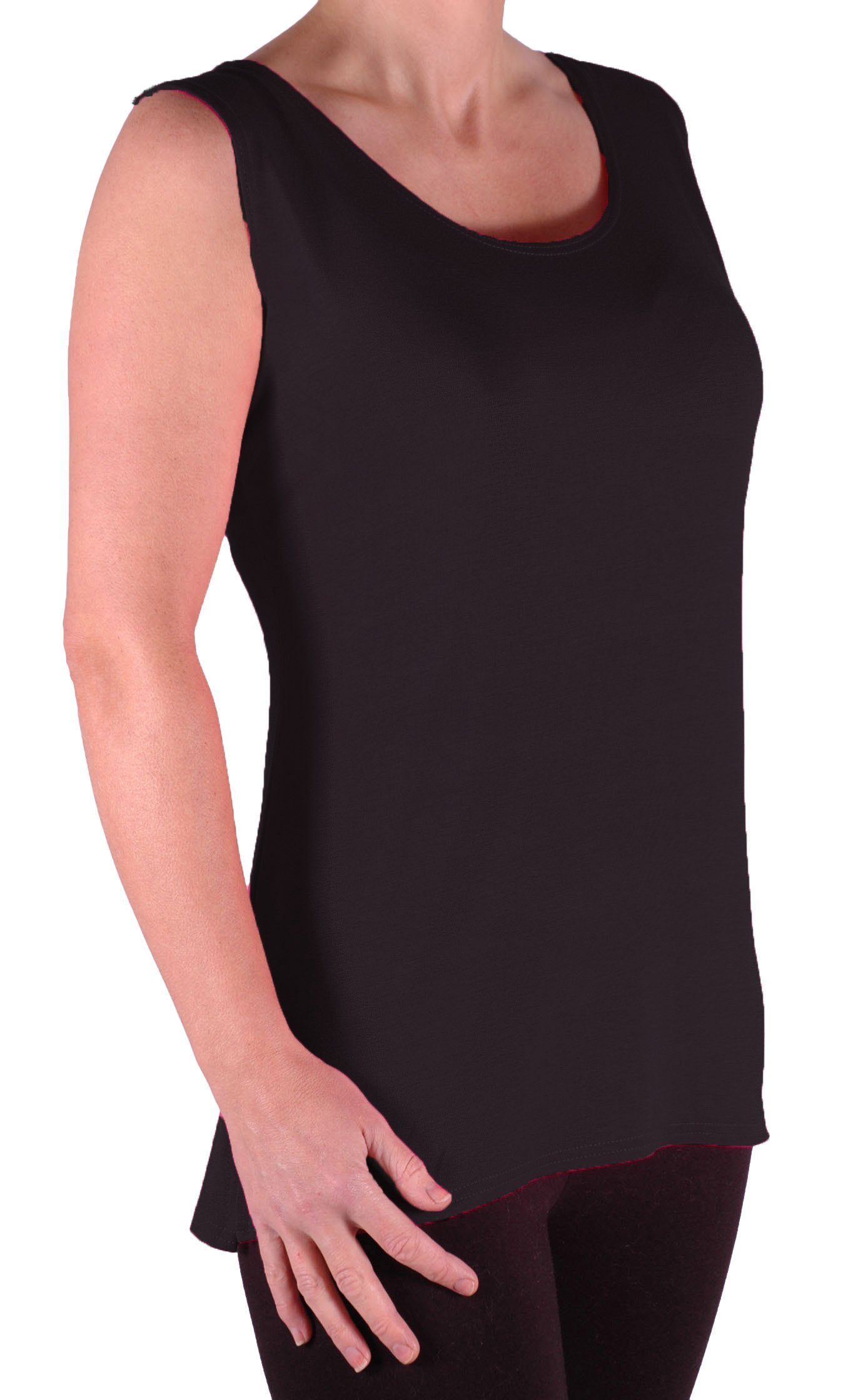 Eye Catch Women's Black Eyecatch Tm - Virginia Cami Top Plus Size Long Camisole Vest Size 20/22