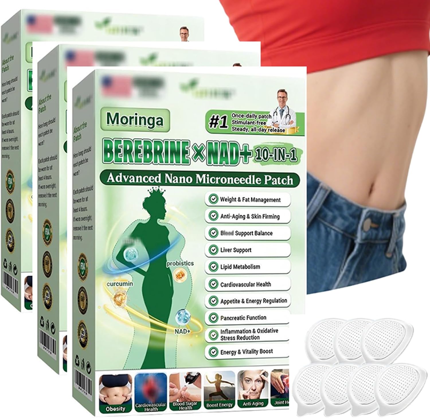 10-in-1 Patches Natural Ingredients Patches for Men and Women 2 boxes C