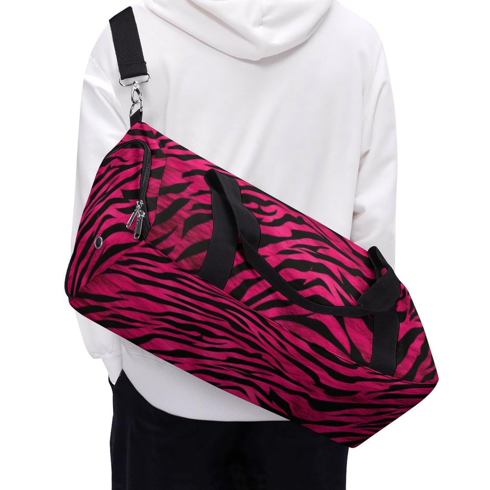 Turnbeutel für Damen und Herren, Zebra-Tiger-Leopardenmuster, wiederverwendbar, Turnbeutel mit Schuhfach, Stil, Einheitsgröße, modern, Stil:, Einheitsgröße, Modern