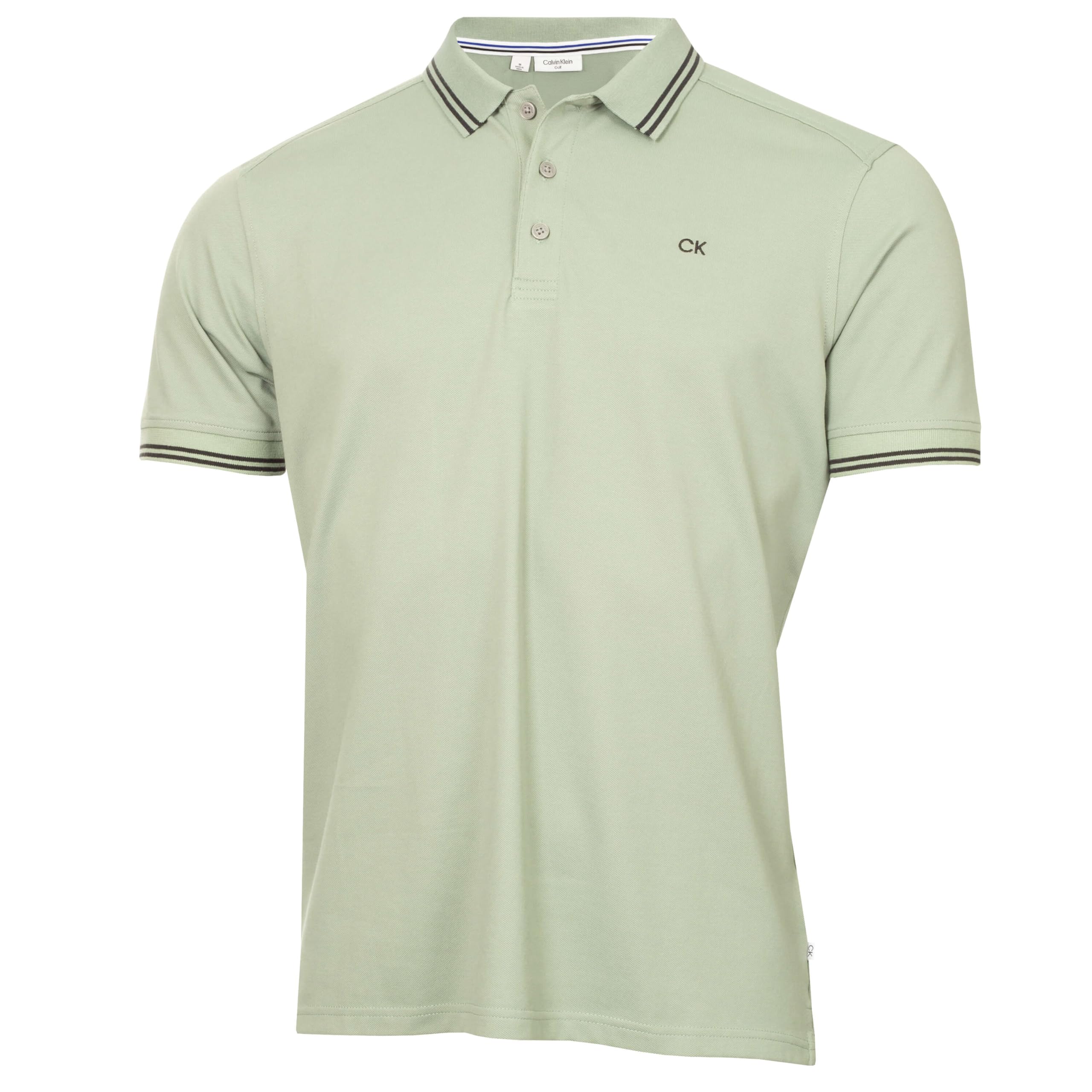 Calvin Klein (Xxl, Sage) Mens Campus Tipped Lightweight Golf Polo Shirt