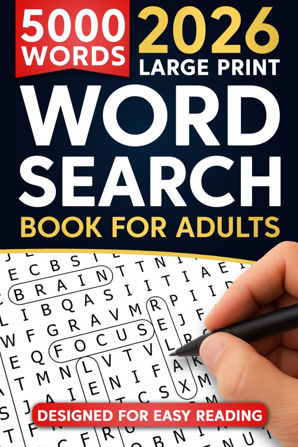 Word Search Book for Adults - Large Print: 5000 New Words - 100 Themed Puzzles with Solutions - Big Print Word Finds for Adults, Teens & Seniors (Large Print Word Search Books)