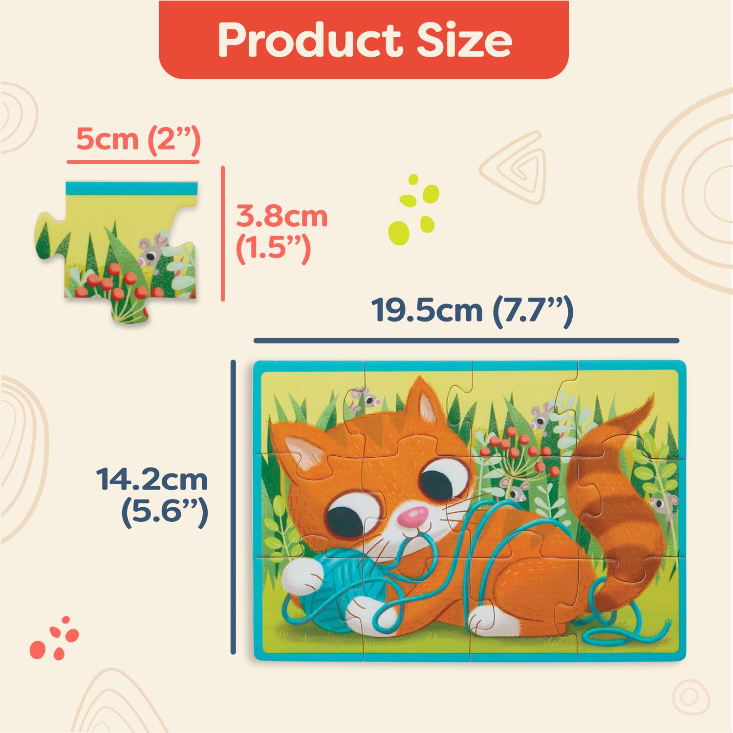 B. toys - Pack o' Puzzles 2er-Pack - Haustiere & Dinos - Holzpuzzle-Box-Set - 2 Puzzle-Boxen, 8 Puzzles - 4 Dinos & 4 Haustiere - 12-Teile-Puzzle für Kinder - 3 Jahre +