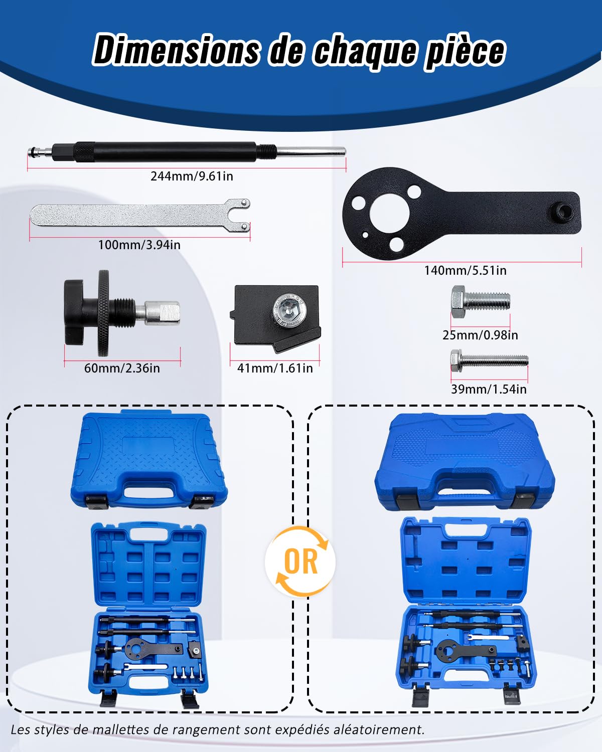 Kit d'outils de réglage Moteur Arbre à cames et Courroie de Calage Distribution Compatible avec Fiat, Alfa Romeo, Lancia 1.2 1.4 16V, T-Jet. OEM 1860985000, 1860987000, 1860992000, 2000004500