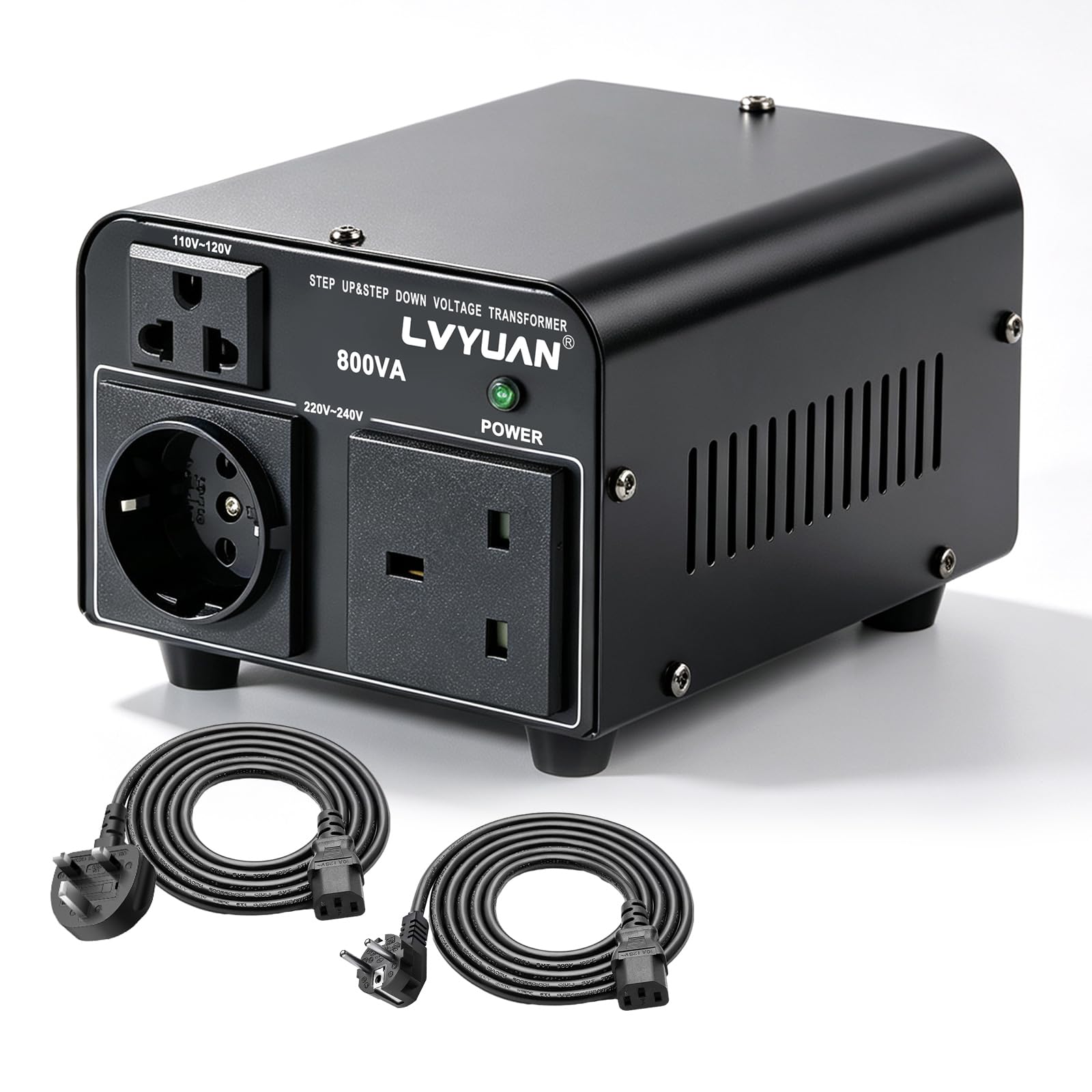 Cantonape Convertitore di tensione 800 VA 220 V/110 V - Trasformatore ascensore/riduttore di tensione da 800 W USA, uscita 110/120 Volt 220/230 Volt AC