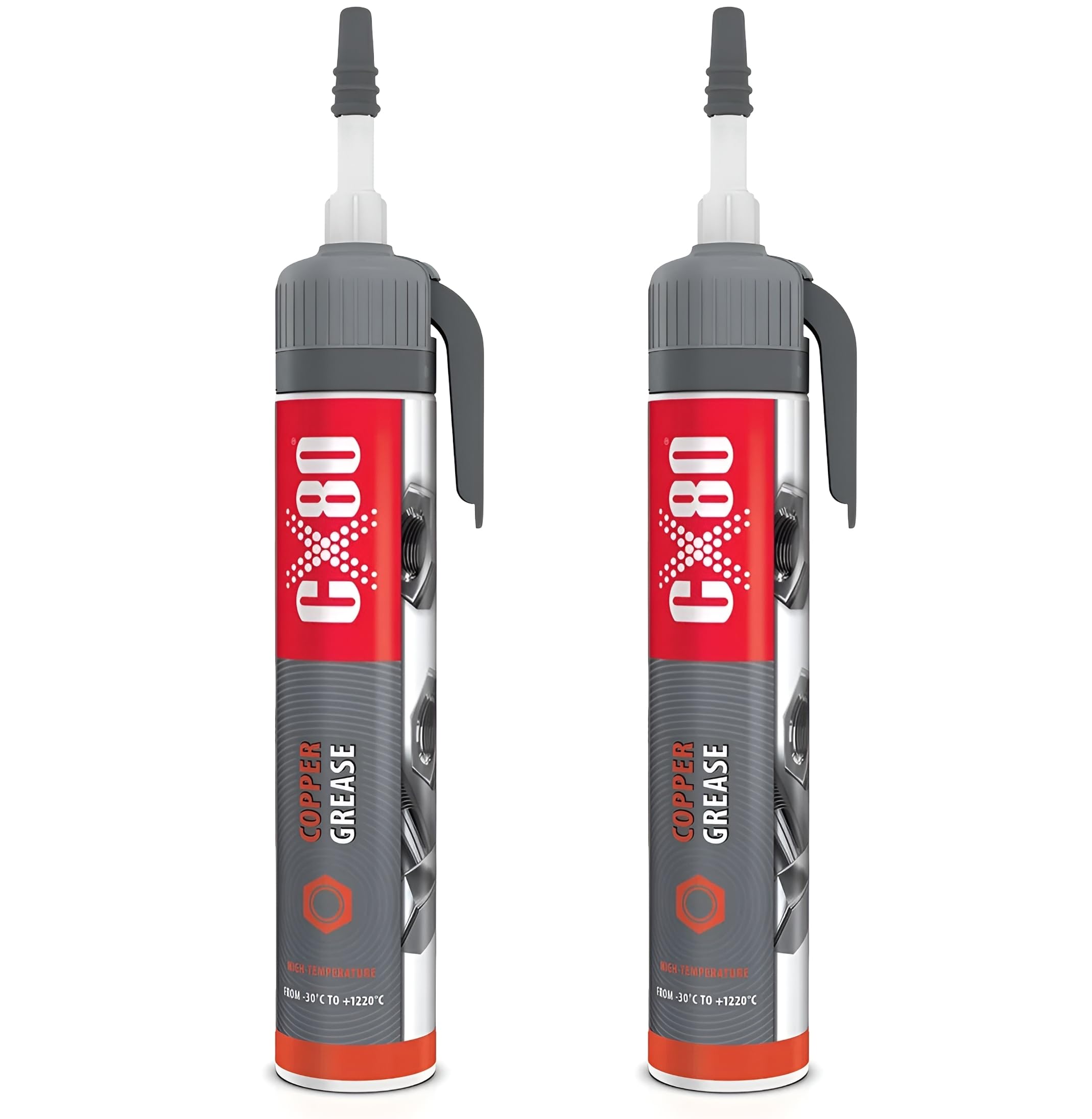 CX80 Kupferpaste & Kupferspray - Anti Seize Paste bis 1200°C - Premium Hochtemperaturfett für Auto, Industrie & KFZ - Schmiermittel (Wählbares Format) - Bestschweissen.de (2, Applikator 210 g)