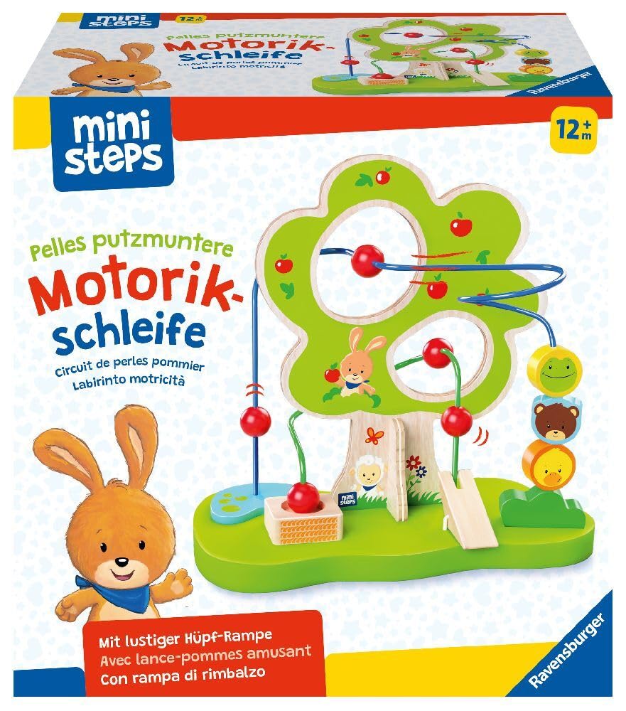 Ravensburger Ministeps 4579 Pelles - Fiocco Motore In Legno, Con 2 Anelli Di Filo, Giocattolo Per Bambini A Partire Da 1 Anno - 4