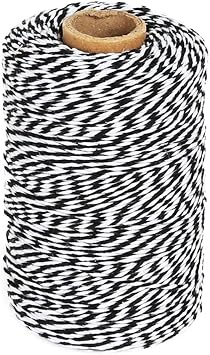 Tenn Well Black and White Twine, 200M Cotton Bakers Twine Perfect for Baking, Butchers, Crafts, Wrapping