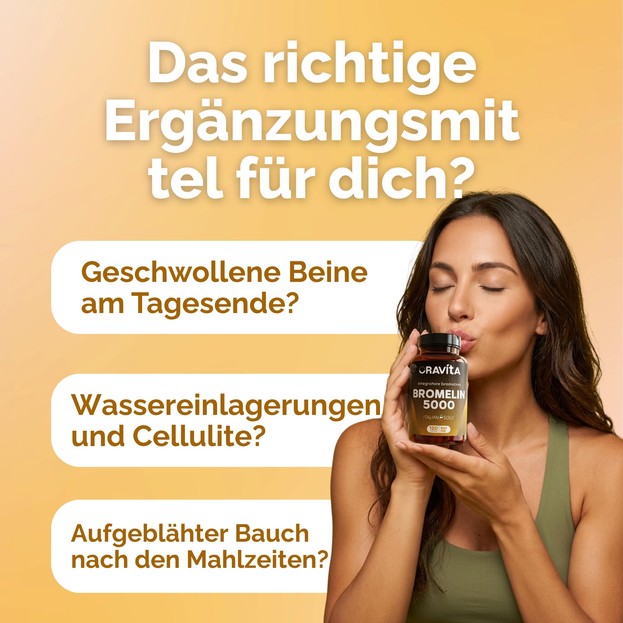 Oavita Bromelain 5000 GDU + 2500 GDU Hochdosiert | 360 Kapseln (6 Monate) | Ananas Enzym Magensaftresistente Kapseln | Vegan Tabletten | Made in Italy