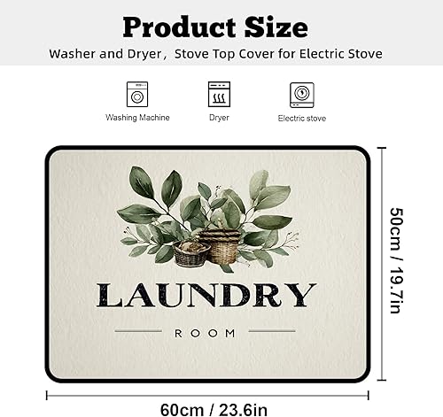 Miniatura 2 de Tapete antideslizante para cubierta superior para lavadora y secadora, almohadilla protectora a prueba de polvo con múltiples diseños de patrones
