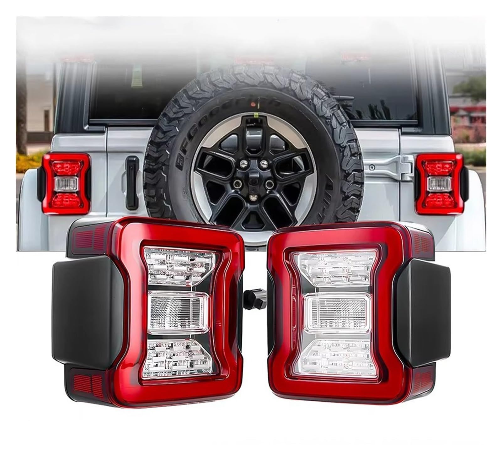 Faros Traseros Para Jeep Para Wrangler JK 2007-2018 Luces Traseras LED Luz Freno Circulación Diurna