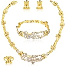 Woman Jewelry Sets Gold Jewelry Sets XOXO Womens Gold Jewelry Fashion Jewelry Necklaces Earrings Woman Accessories Bracelets Jewelry Gifts Love Necklaces