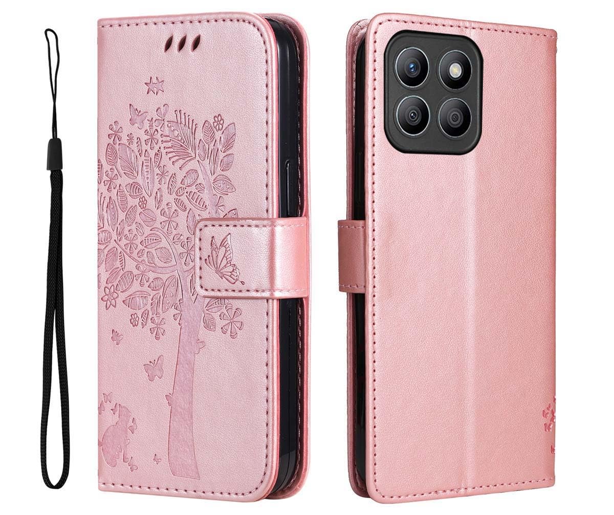 GOKEN Cover per Honor X8, Custodia Flip TPU/PU Portafoglio Pelle con