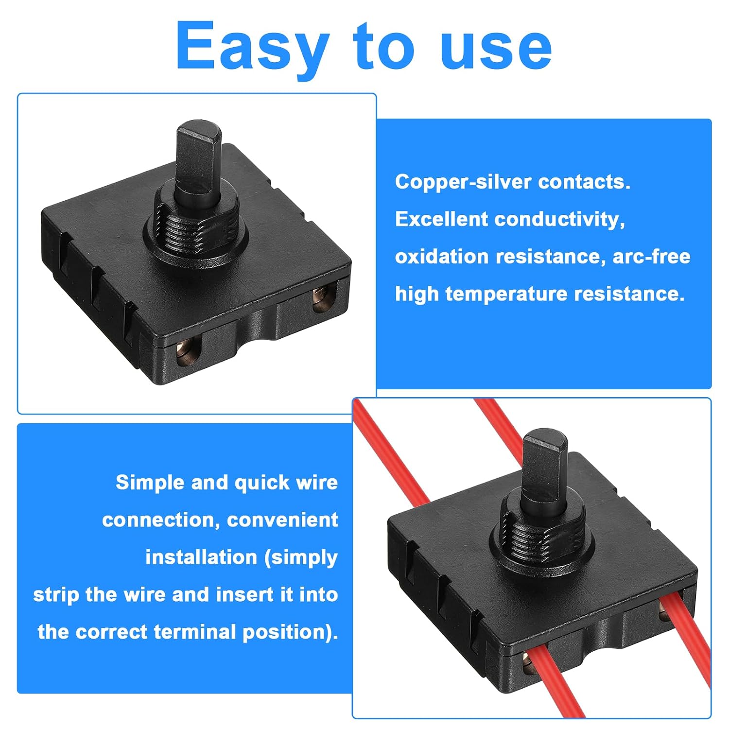 2 Pack 4 Position 3 Speed Rotary Switch 13a-125v/10a-250v Rotary Switch