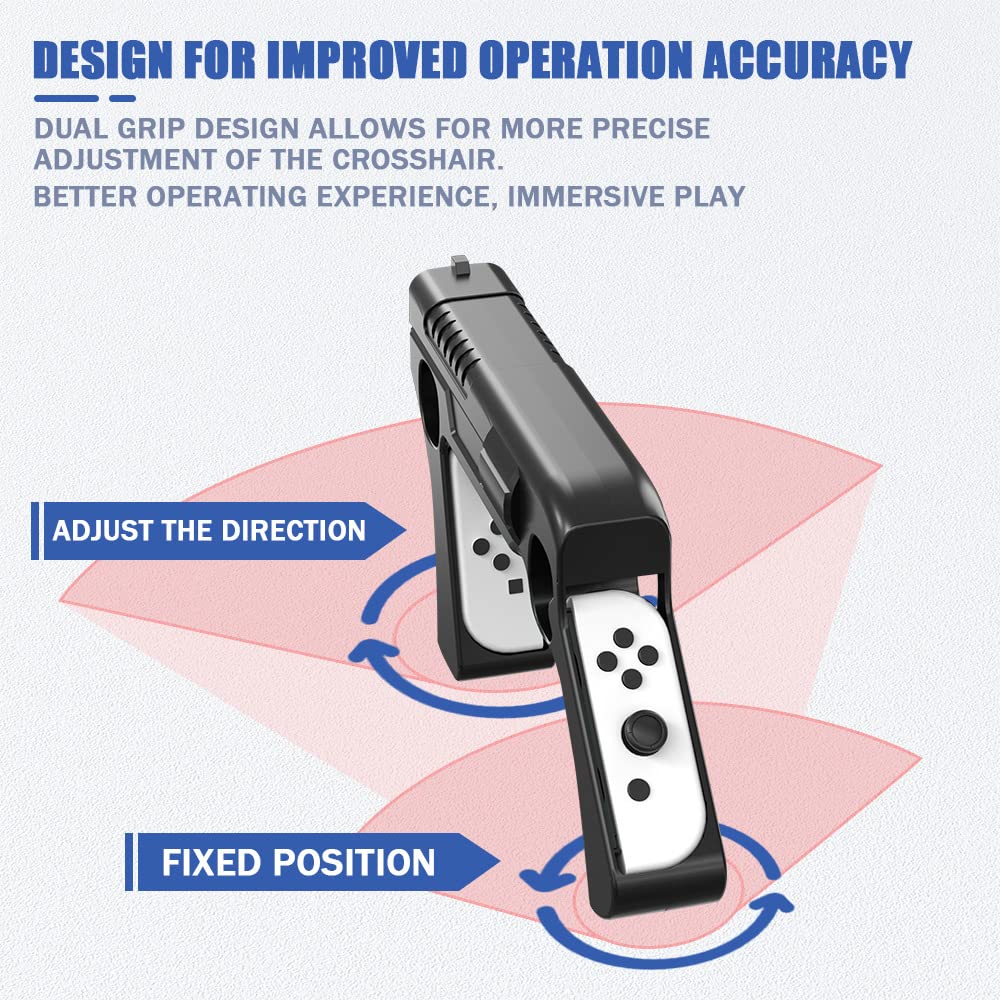Zoazr Poignée de Pistolet Contrôle Sensoriel pour NS Switch OLED Accessoire de Jeu pour Splatoon3 Support pour Manette de Jeu en Plastique Noir