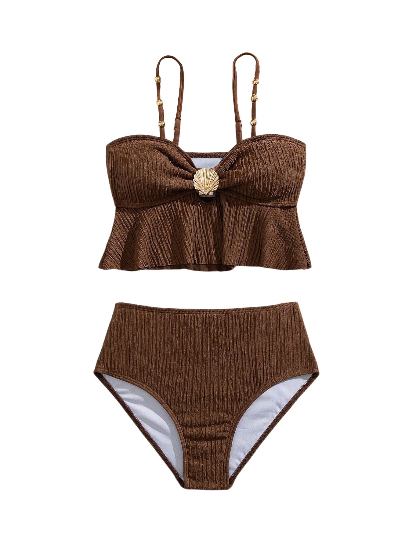 SweatyRocks Bikini adolescente niña 122-152 traje de baño de dos piezas con decoración moda de playa Cutecore Niñas bikini traje de baño