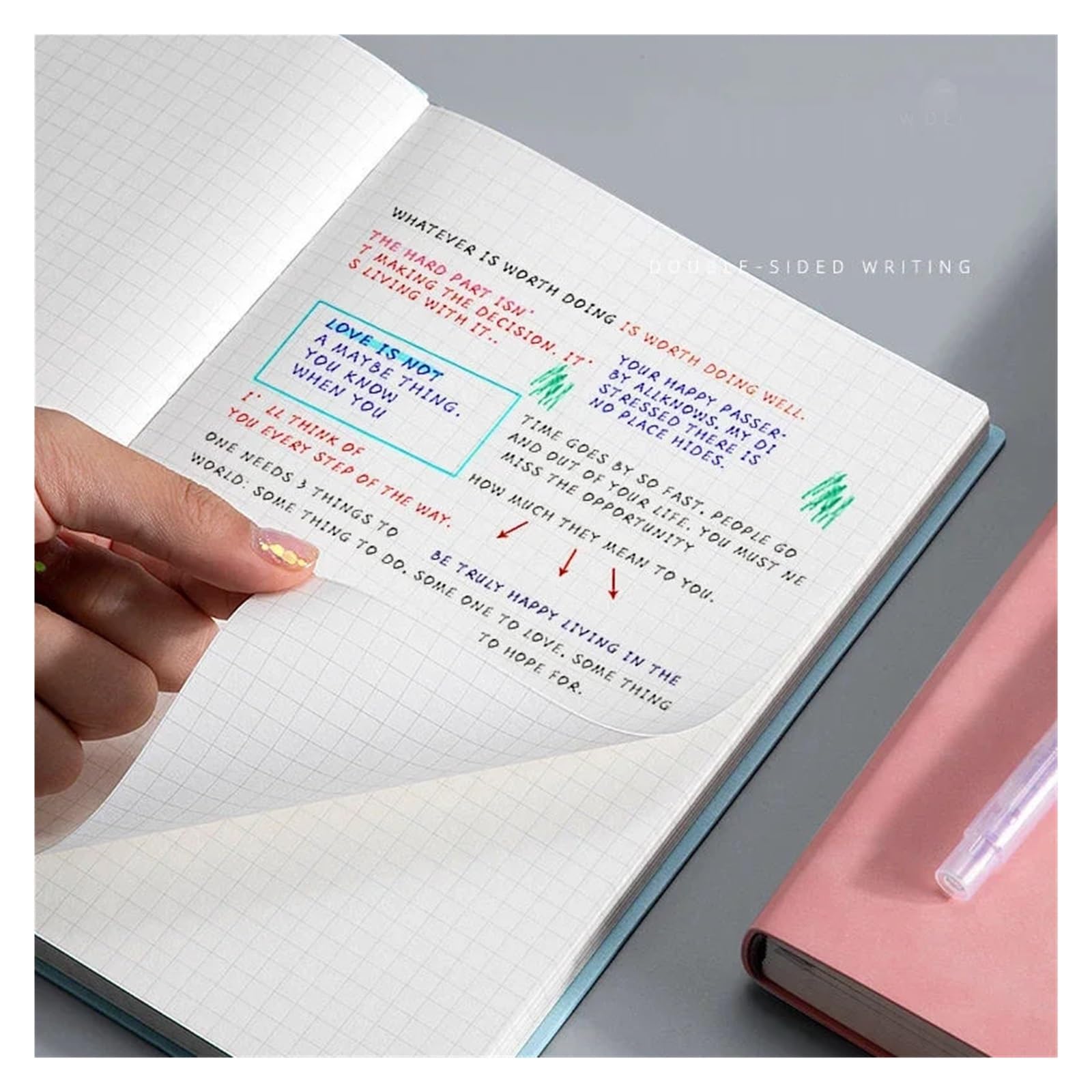 Lot De 2 Carnets Notes A5 Épais, Grands Ultra-épais, Grille Vierge, Agenda(C,B5)