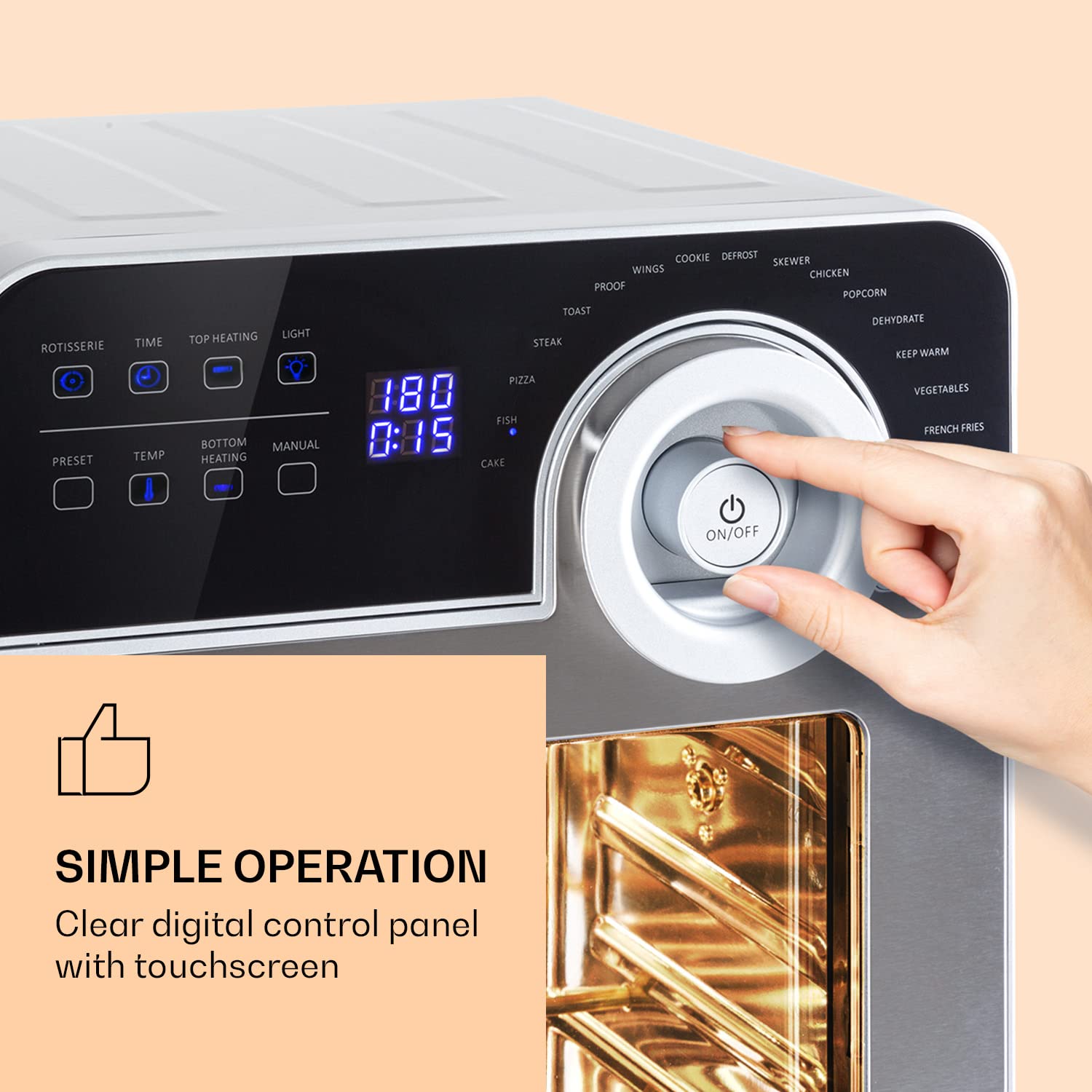 Klarstein AeroVital Cube Chef Frytkownica beztłuszczowa - 1700 W frytkownica, Airfryer z ekranem dotykowym, 16 programów, 50-220 °C, 14 L, ok. 10h programator czasu, Stal nierdzewna, srebrna
