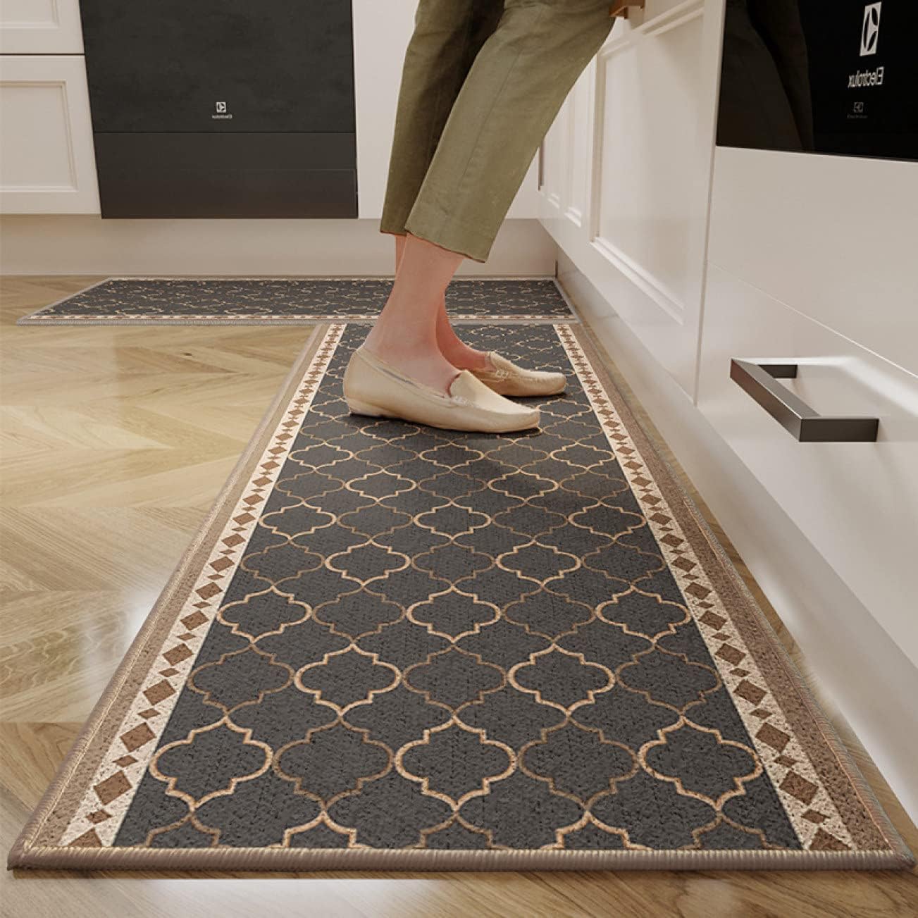 [DLAWF] キッチンマット キッチン用 超吸水 フロアマット 抗菌 防臭 耐久性 お手入れ簡単 玄関マット 傷防止 デザイン03