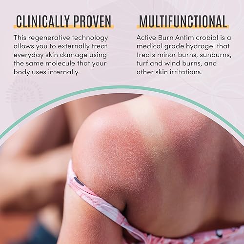 Miniatura 4 de Active Skin Repair First Aid Skin Healing Burn Hydrogel - Ungüento natural, no tóxico y sin picaduras con ácido hipocloroso para alivio inmediato