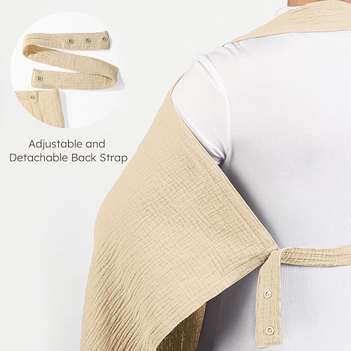 Miniatura 3 de Yoofoss Funda de lactancia de muselina para lactancia materna, 100% algodón, con cuello de arco, fundas de lactancia suaves y transpirables