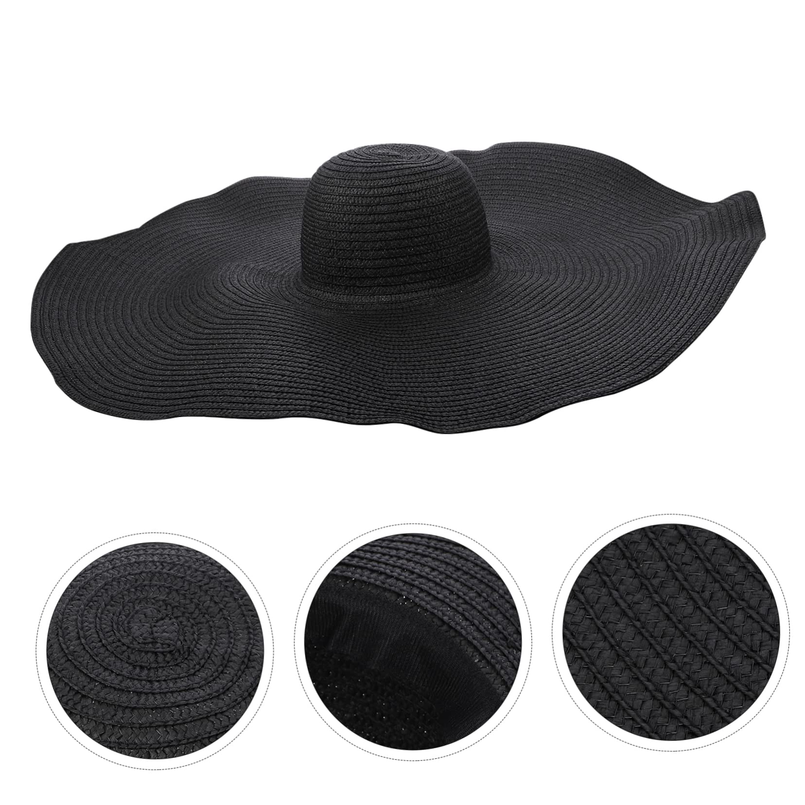 OUNONA Sombrero de Playa Plegable para Mujer ala Sombrero de de Verano Protección Solar para Actividades al Aire y Playa
