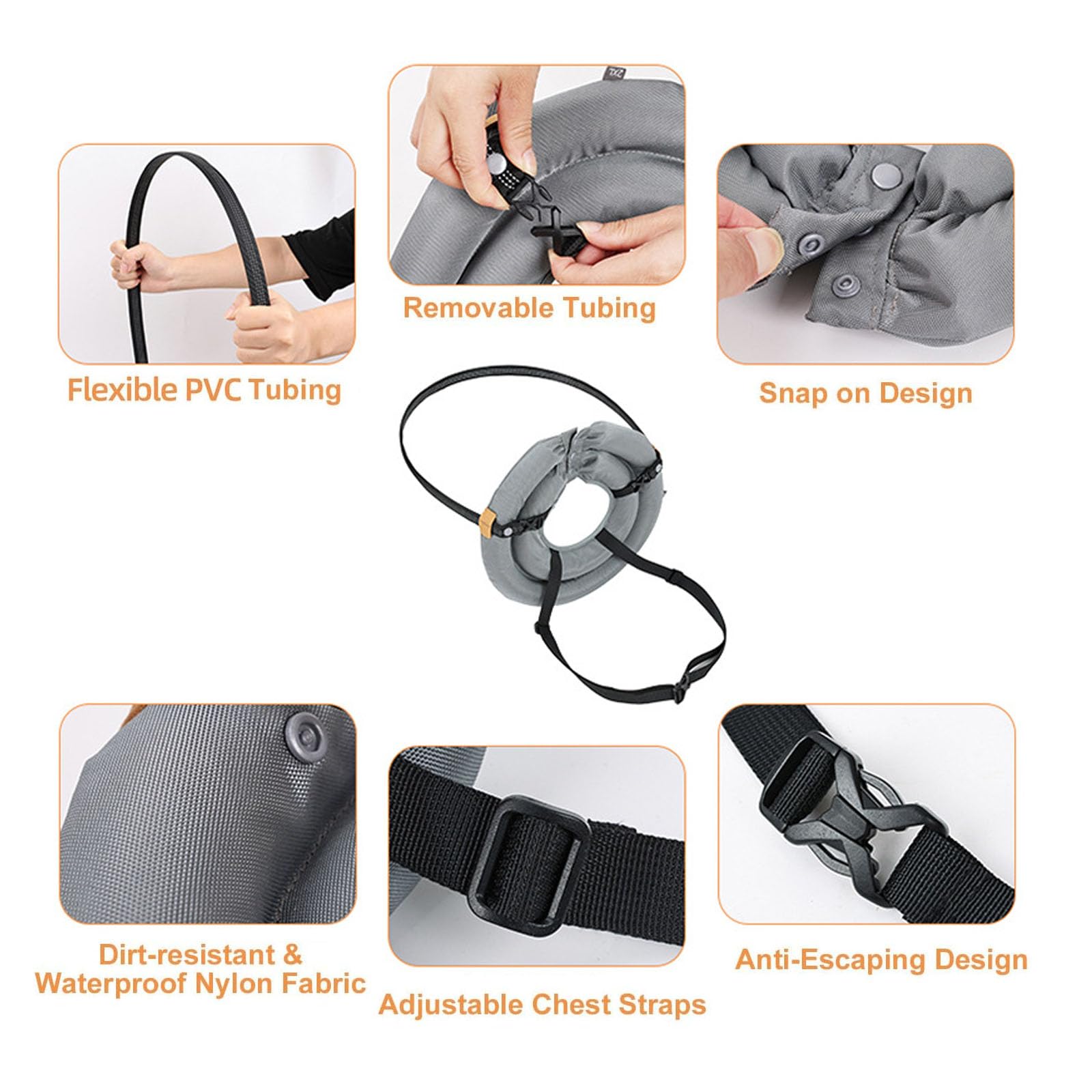 MeiAOBest Blind Dog Halo Guiding Device,Pet Anti-Collision Ring Protective Collar,Comfortable Lightweight Blind Dog Safe Accessories_L - Image 4