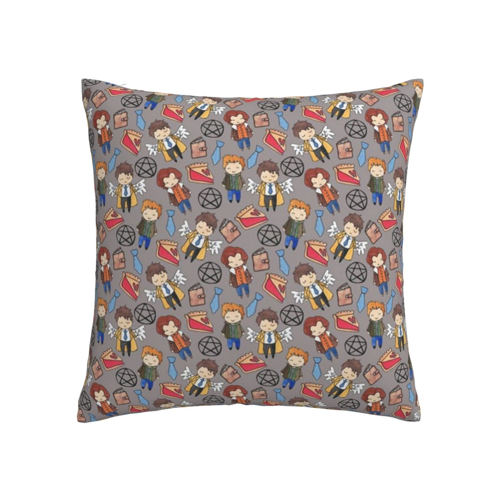 Yingd Flannel Throw Pillow, Hello Weird Supernatural, Pillow Cover Cushion Cover, Double Sided Plush Pillowcase 45X45cm For Sofa Couch Bed Decorate Pillow Case