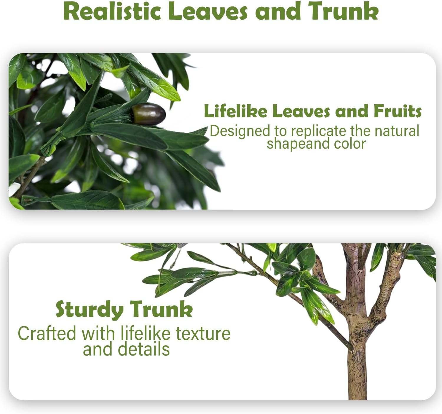 3.6FT Artificial Olive Tree with Pot Indoor Outdoor, Faux Olive Trees with Planter and Fruits, Realistic Plastic Leaves, UV Resistant & Waterproof Fake Plants for Home Office Patio Spring Decor