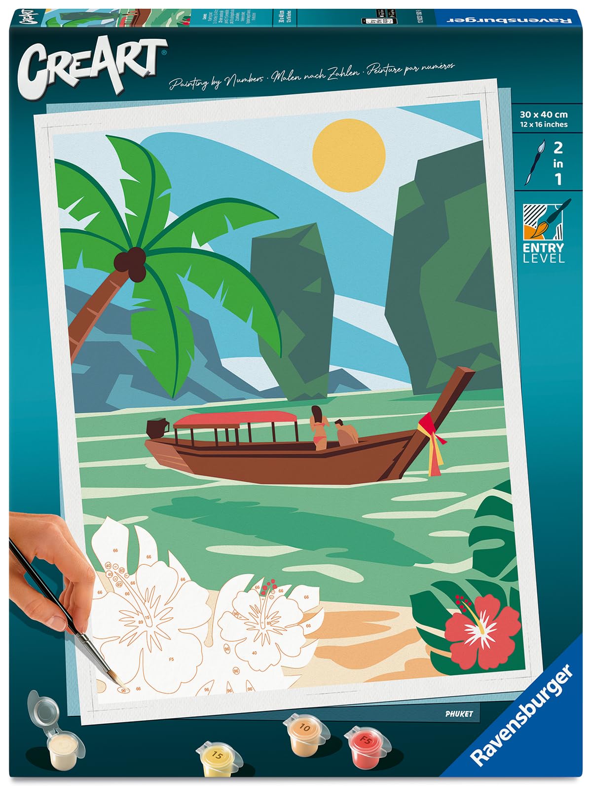 Peinture par numéros kit complet CreArt Ravensburger Amalfi Coast adulte 30x40 cm
