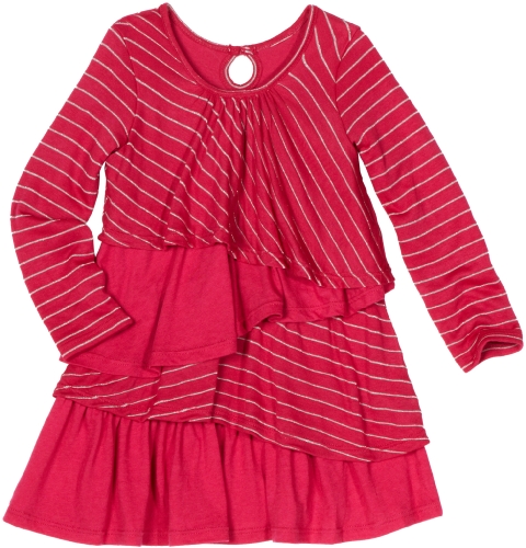 Vestido de rayas de lurex para niñas pequeñas confección premium de tacto suave